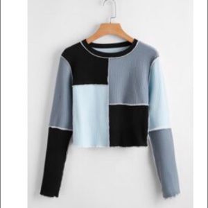 Plus cut and sew panel ribbed tee